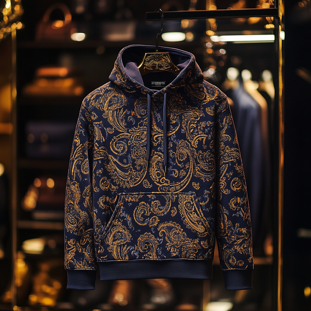 Paisley Art Print Hoodie Men
