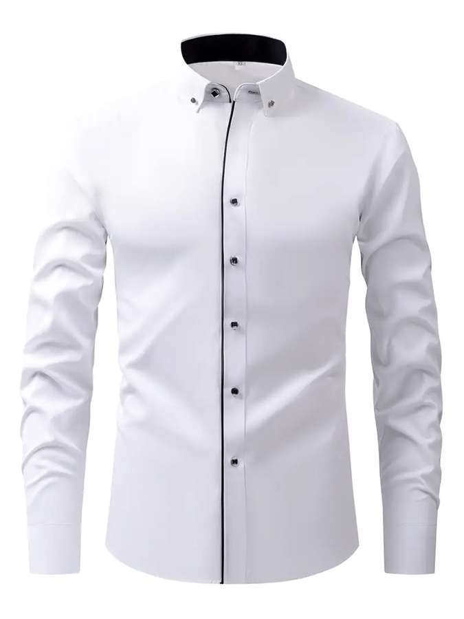 Men's Contrast Patchwork Business Casual Shirt