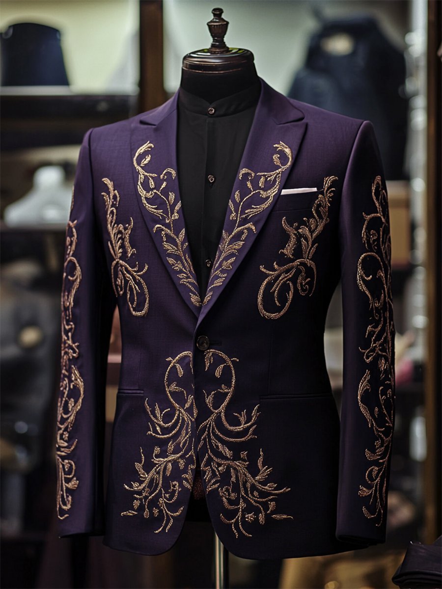 Men's Vintage Casual Paisley Blazer