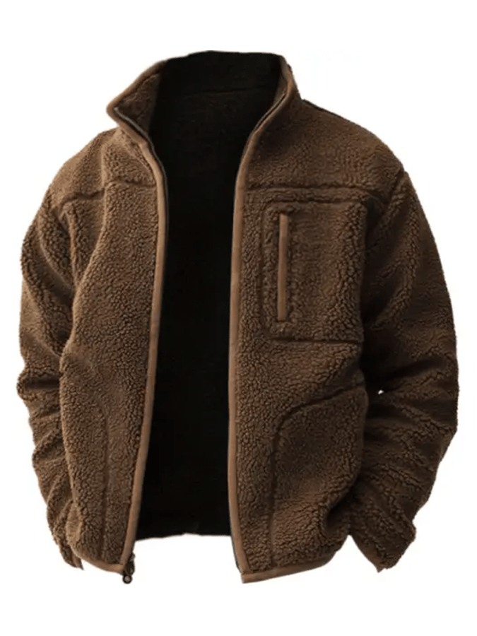 Men's Outdoor Plush Warm Pocket Jacket