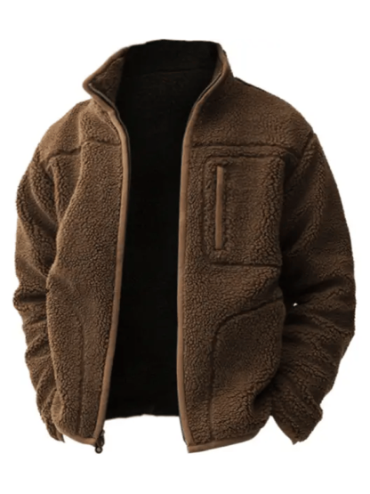 Men's Outdoor Plush Warm Pocket Jacket