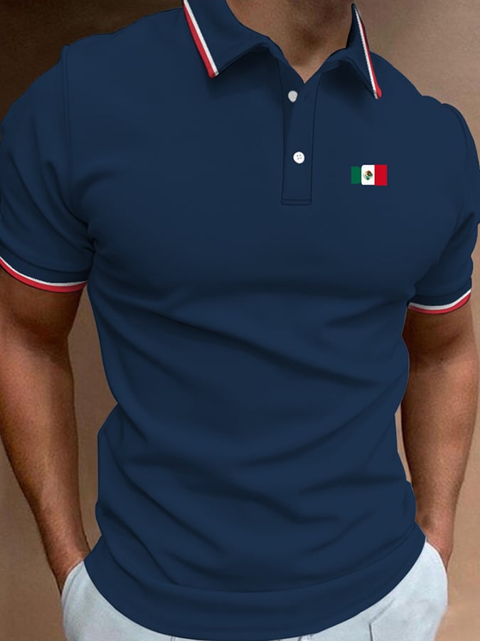 Men's Vintage Mexican Independence Day Simple Polo Shirt
