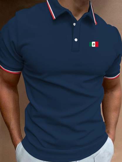 Men's Vintage Mexican Independence Day Simple Polo Shirt