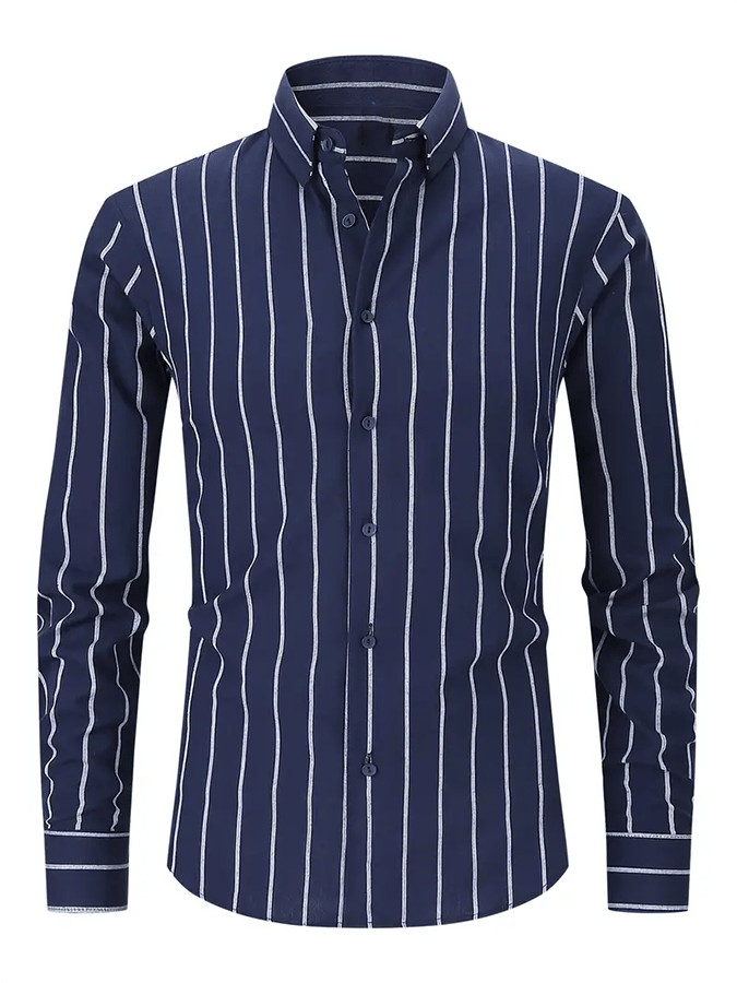Men's Striped Business Casual Shirt