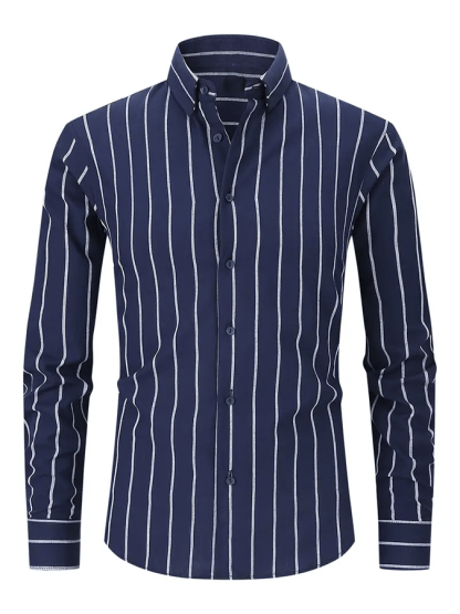 Men's Striped Business Casual Shirt