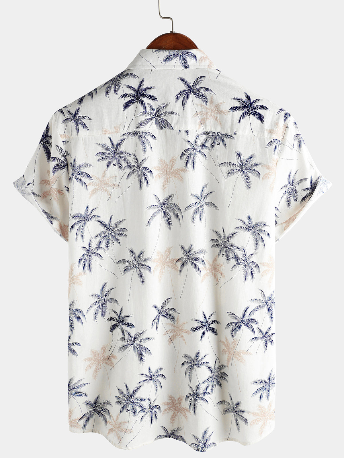 Men‘s Hawaiian Plam Tree Short Sleeve Button Beach Shirt