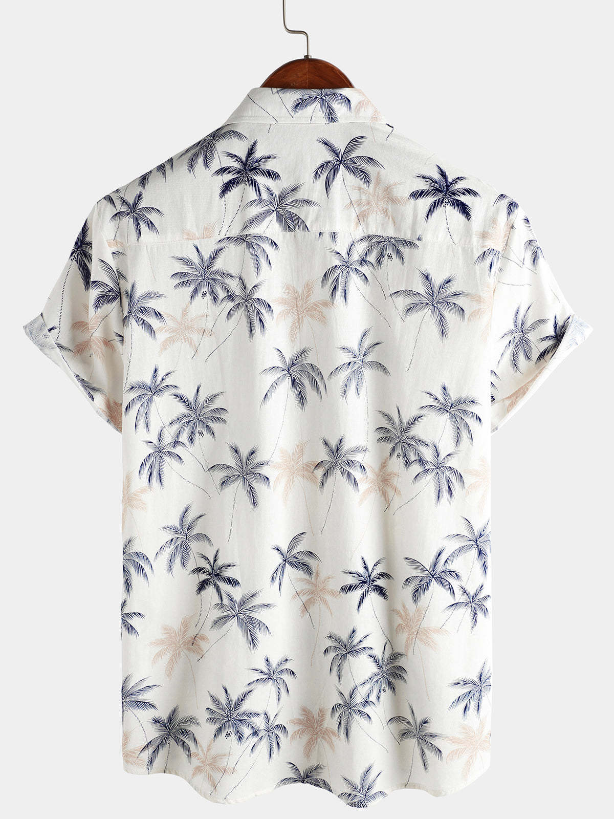 Men‘s Hawaiian Plam Tree Short Sleeve Button Beach Shirt