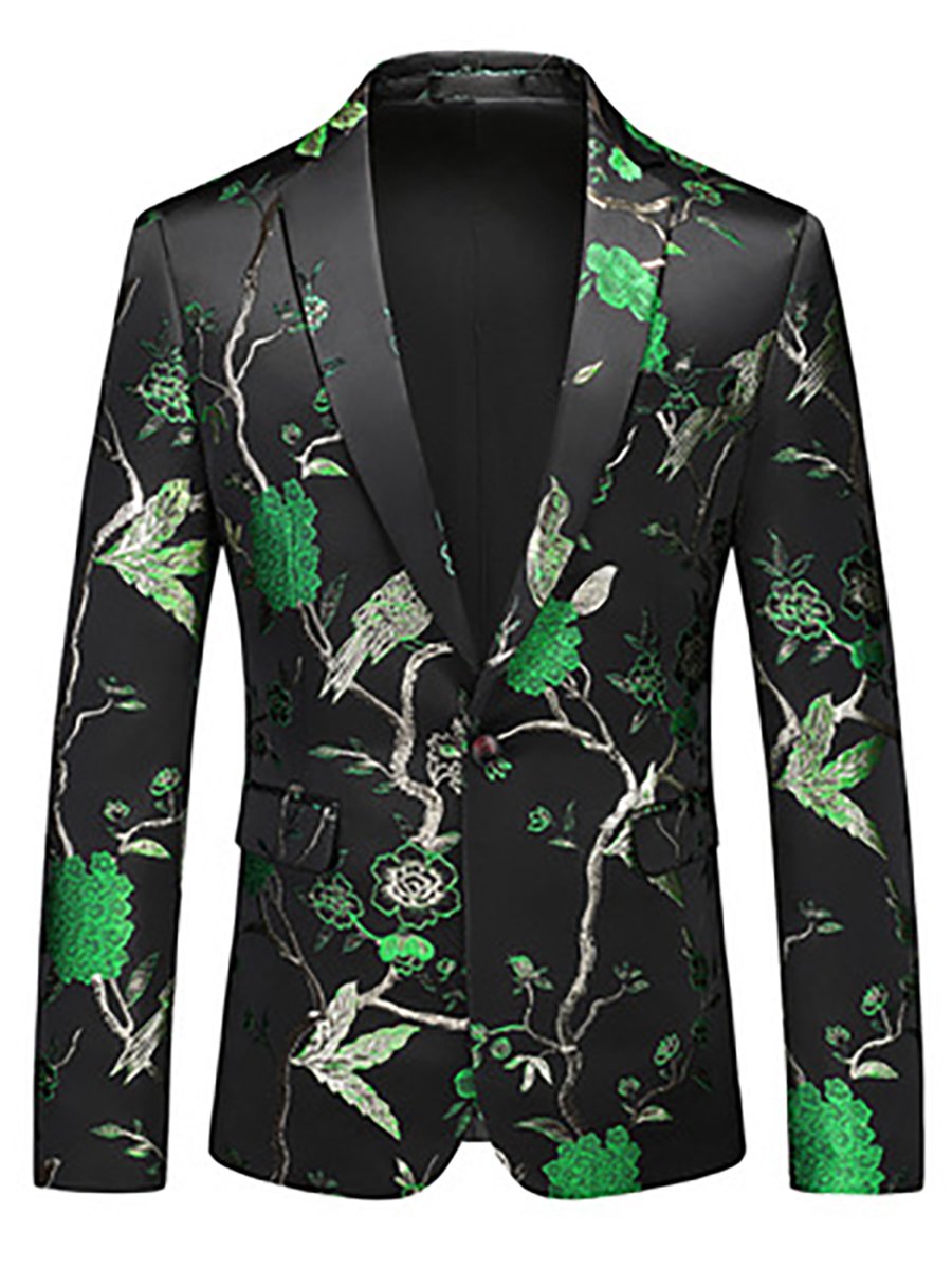 Men's Business Casual Banquet Gold Stamping Suit Jacket