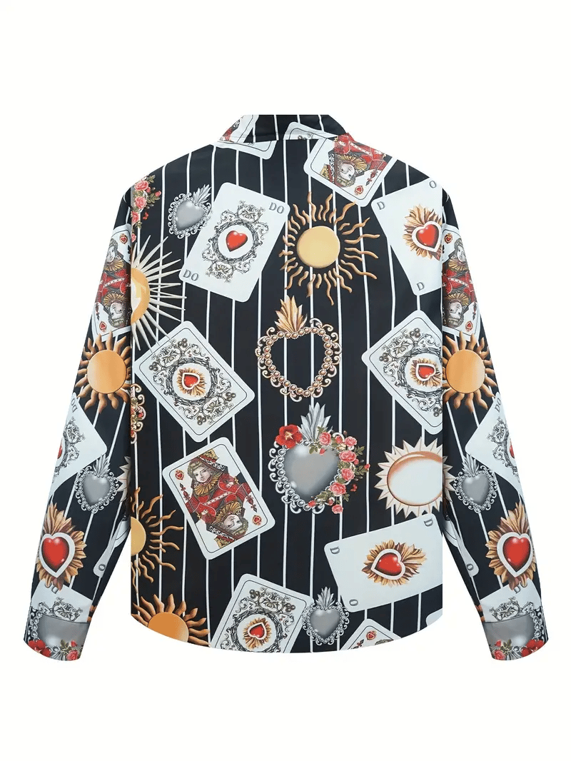 Men's Street Style Business Striped Printed Long Sleeve Shirt