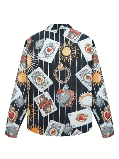 Men's Street Style Business Striped Printed Long Sleeve Shirt