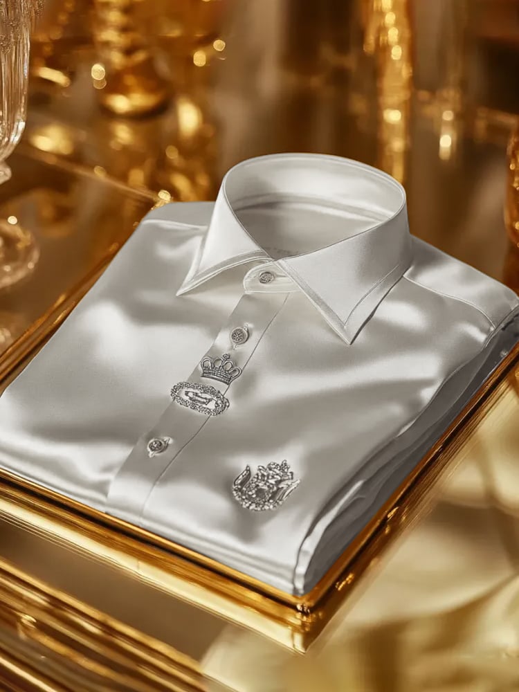 Men's Satin Business Luxury Long Sleeve Shirt