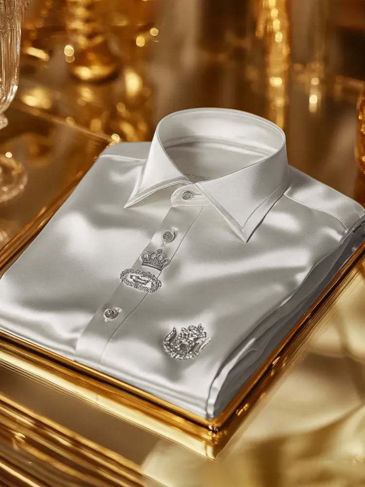 Men's Satin Business Luxury Long Sleeve Shirt