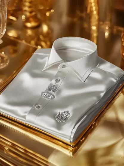 Men's Satin Business Luxury Long Sleeve Shirt