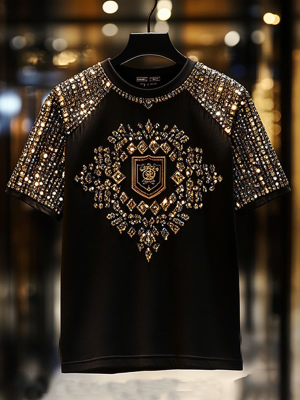 Men's Business Luxury Printed Short Sleeve T-Shirt