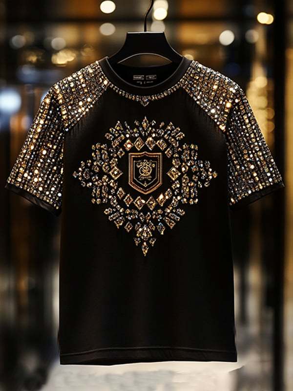 Men's Business Luxury Printed Short Sleeve T-Shirt