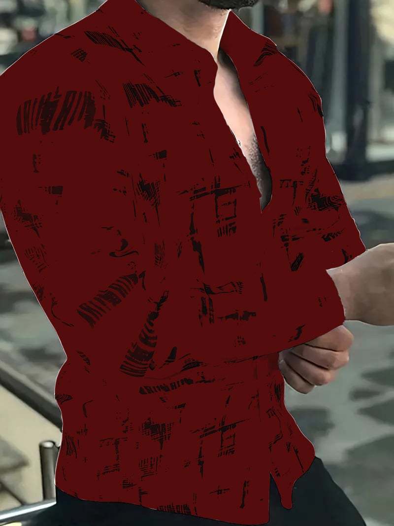 Men's Plaid Business Long Sleeve Shirt