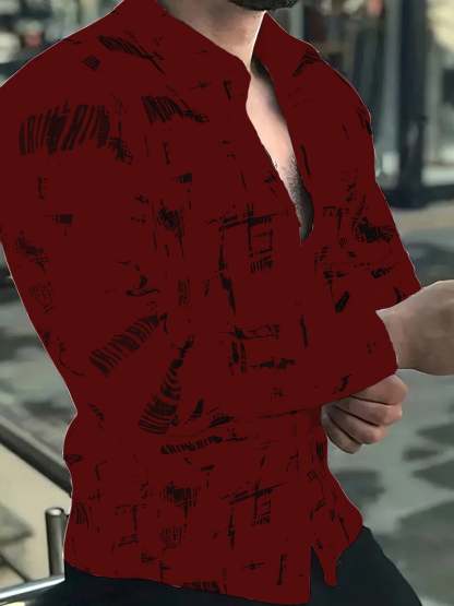 Men's Plaid Business Long Sleeve Shirt