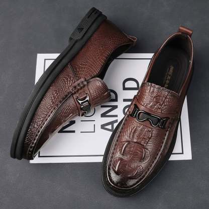 Men's Business Casual Lace-up Pointed Toe Faux Leather Shoes