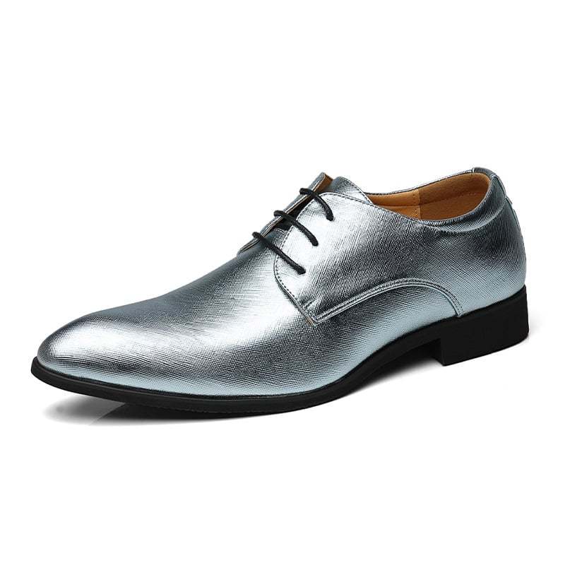 Men's Business Casual Lace-up Pointed Toe Faux Leather Shoes