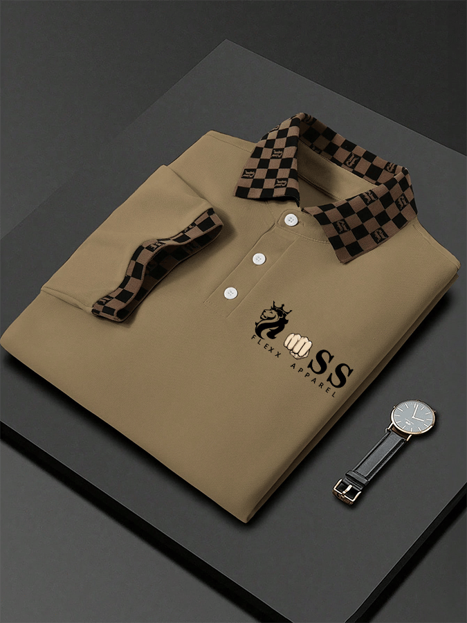 Men's Letter Printed Casual Polo Shirt