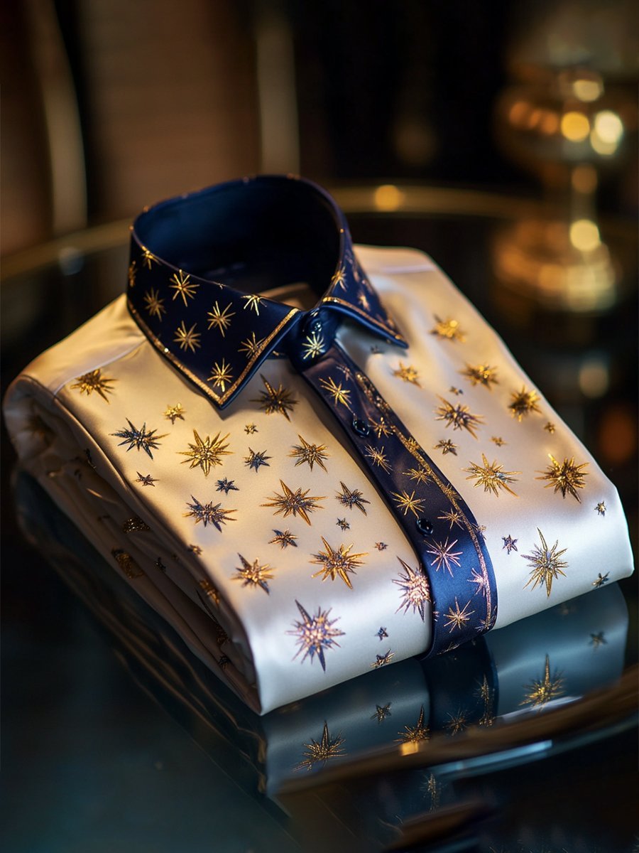 Men's Satin Luxe Long Sleeve Button Down Shirt