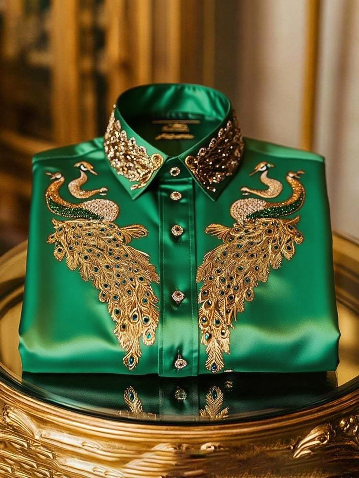 Men's Satin Luxe Long Sleeve Button Down Shirt