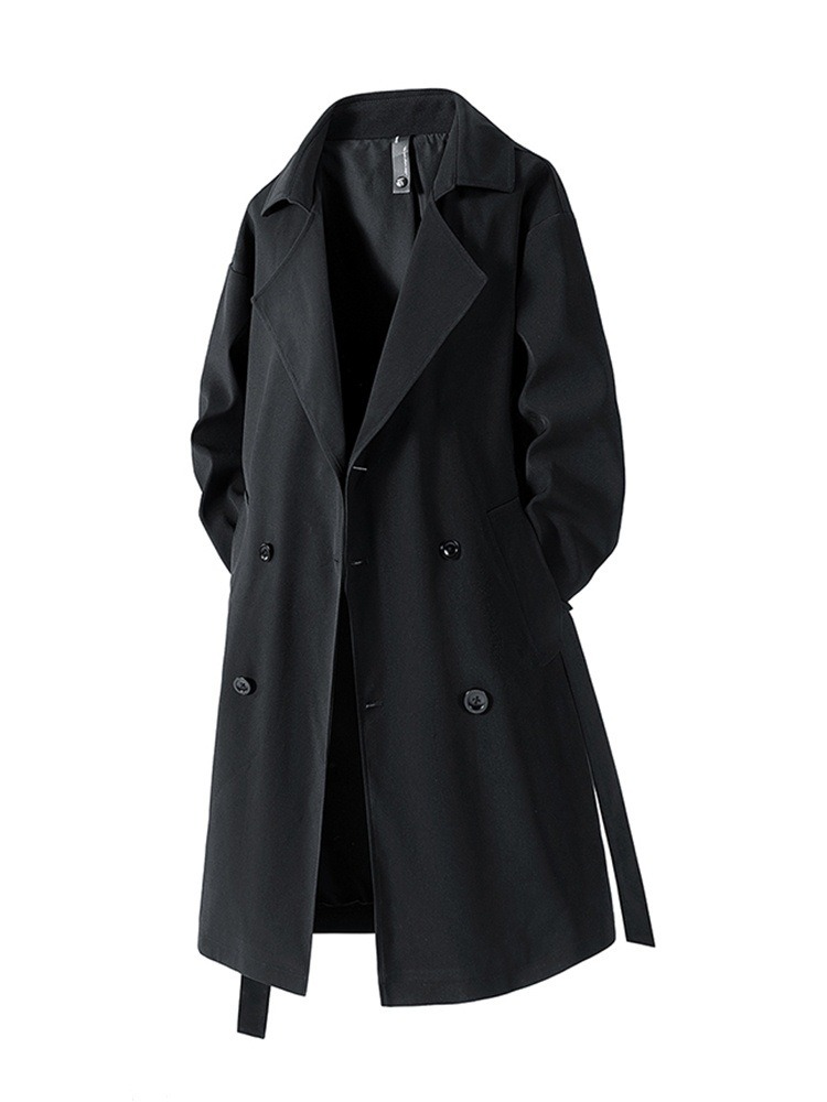 2025 Men's Autumn New American Style Mid-Length Trench Coat