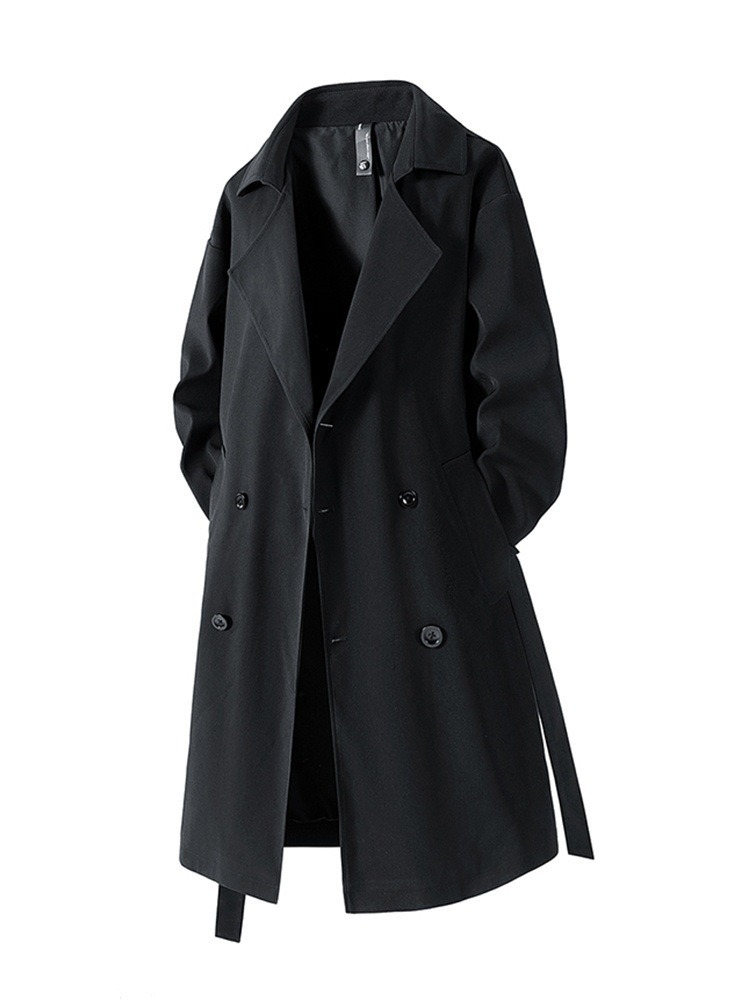 2025 Men's Autumn New American Style Mid-Length Trench Coat
