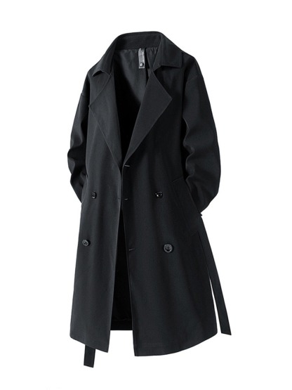 2025 Men's Autumn New American Style Mid-Length Trench Coat