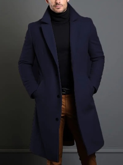 [Copy]Men'S Commuter Button Design Wool Coat