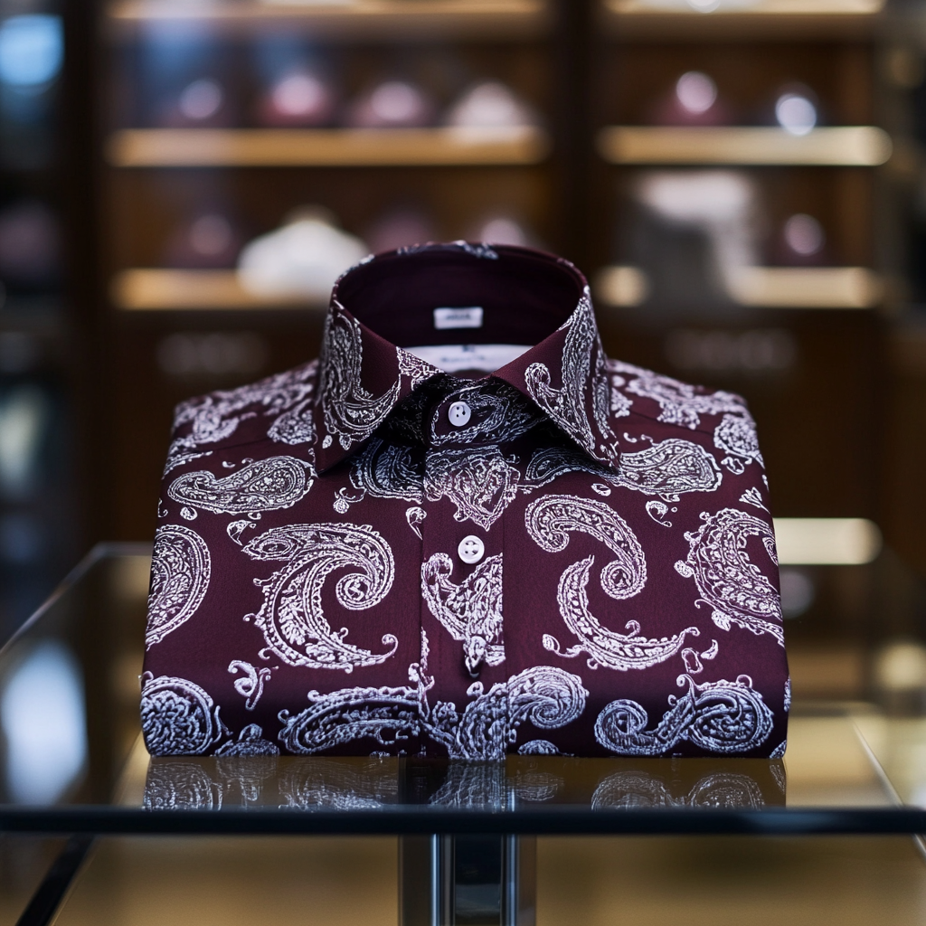 Men's Paisley print long sleeve shirt