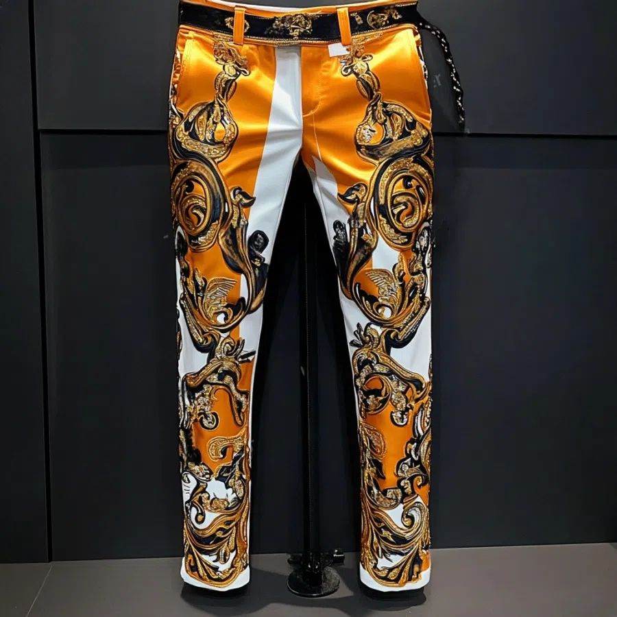 High elastic fabric luxury business casual men's fashion trousers