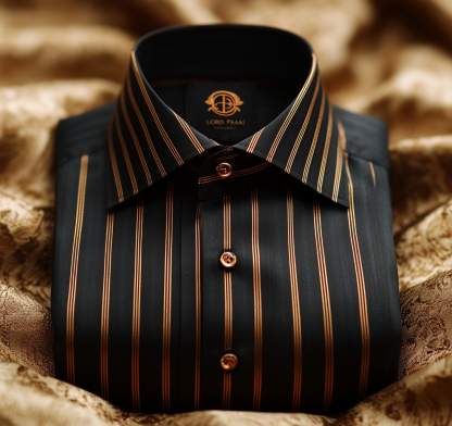 Luxe casual striped print men's shirt