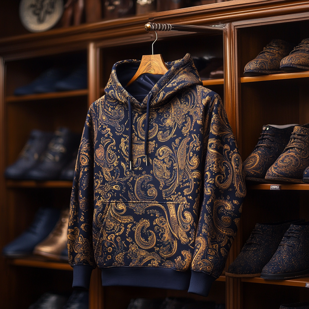 Paisley Art Print Hoodie Men
