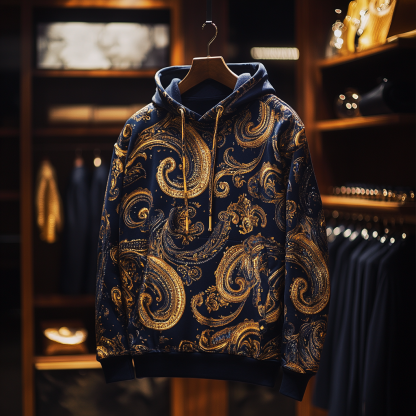 Paisley Art Print Hoodie Men
