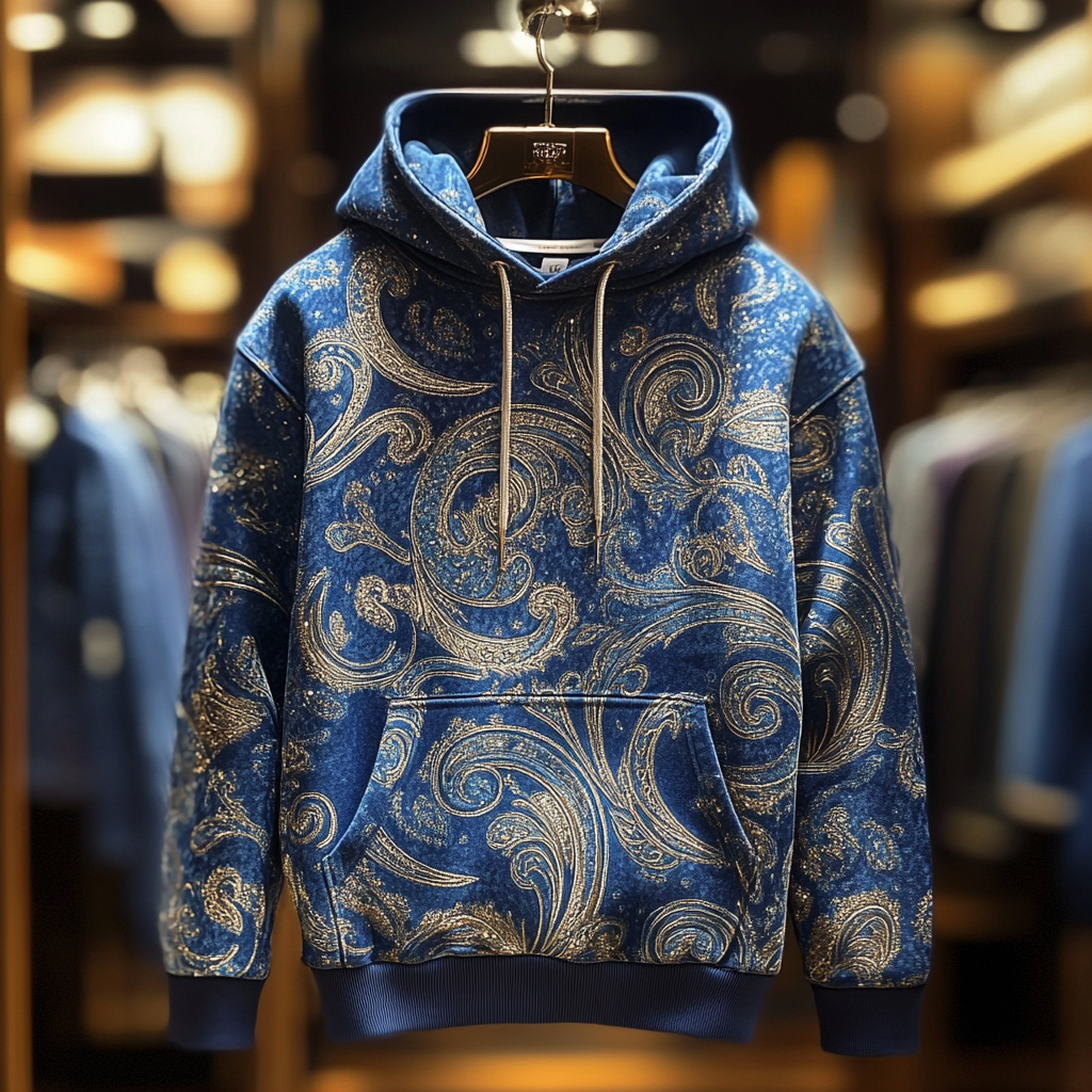 Paisley Art Print Hoodie Men