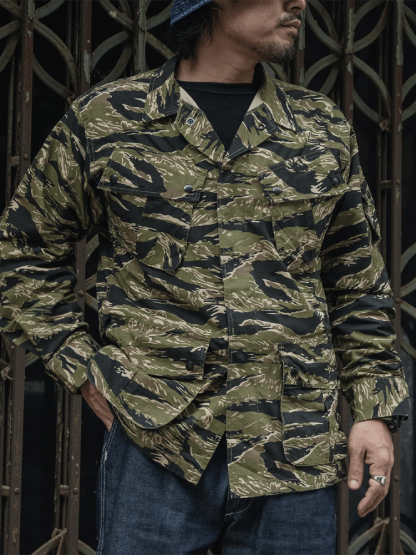 Men's Vintage Pocket Zipper Camouflage Jacket