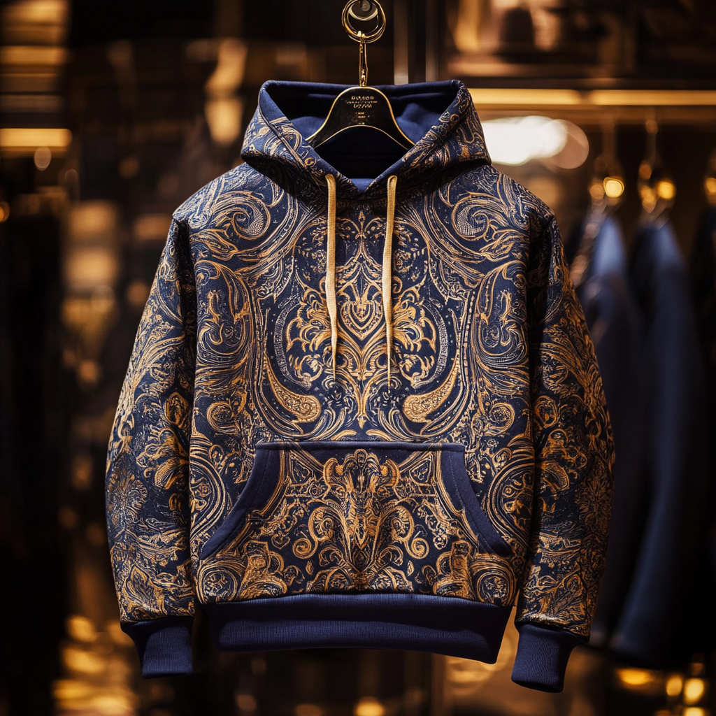 Paisley Art Print Hoodie Men