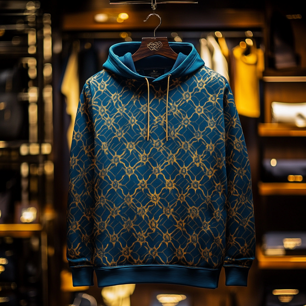 Line design art print hoodie Men