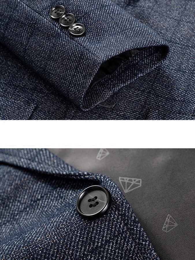 Men's Work Office Notched Collar Plaid Regular Fit Blazer