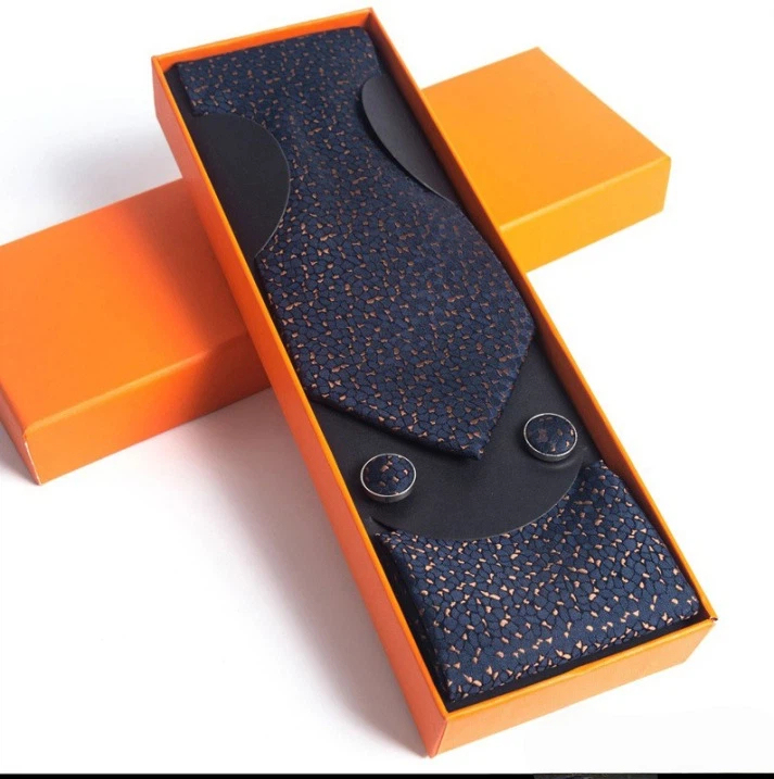 Paisley Men's Tie Square Scarf Cufflinks Gift Box Set