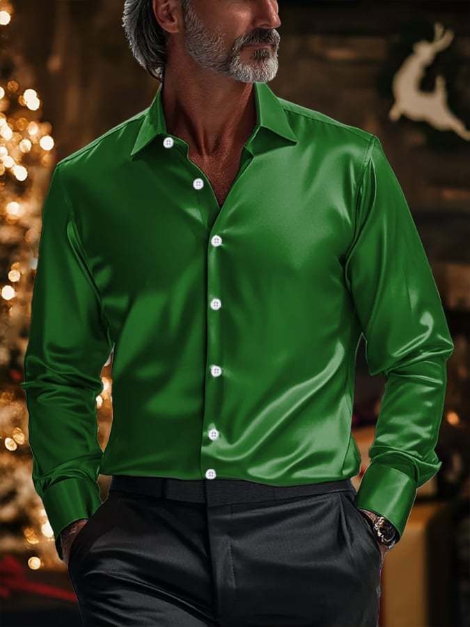 Men's Fashion Business Luxury Design Printed Long Sleeve Shirt