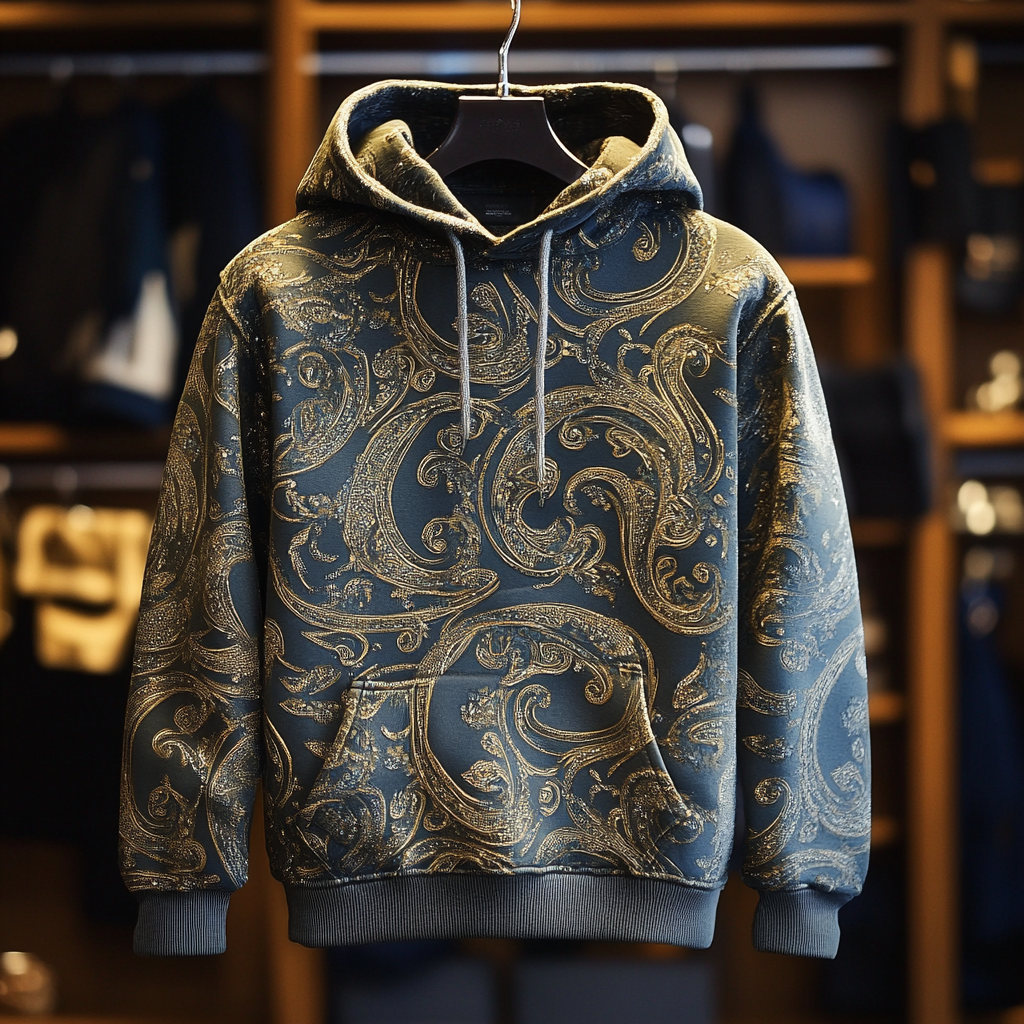 Paisley Art Print Hoodie Men