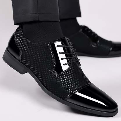 Men's Versatile Toe Toe Glossy Business Casual Leather Shoes