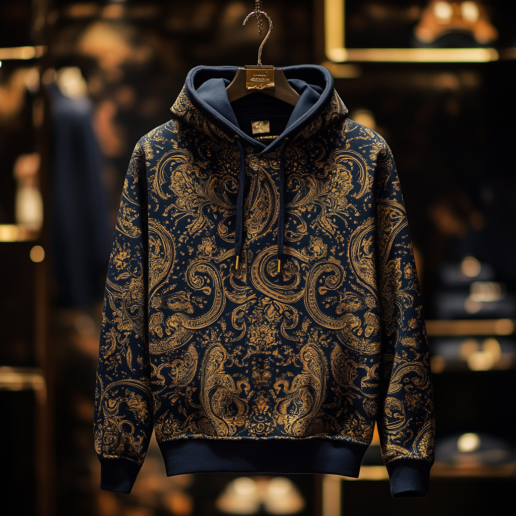 Paisley Art Print Hoodie Men