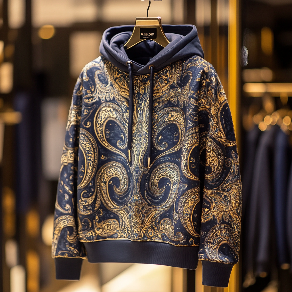 Paisley Art Print Hoodie Men
