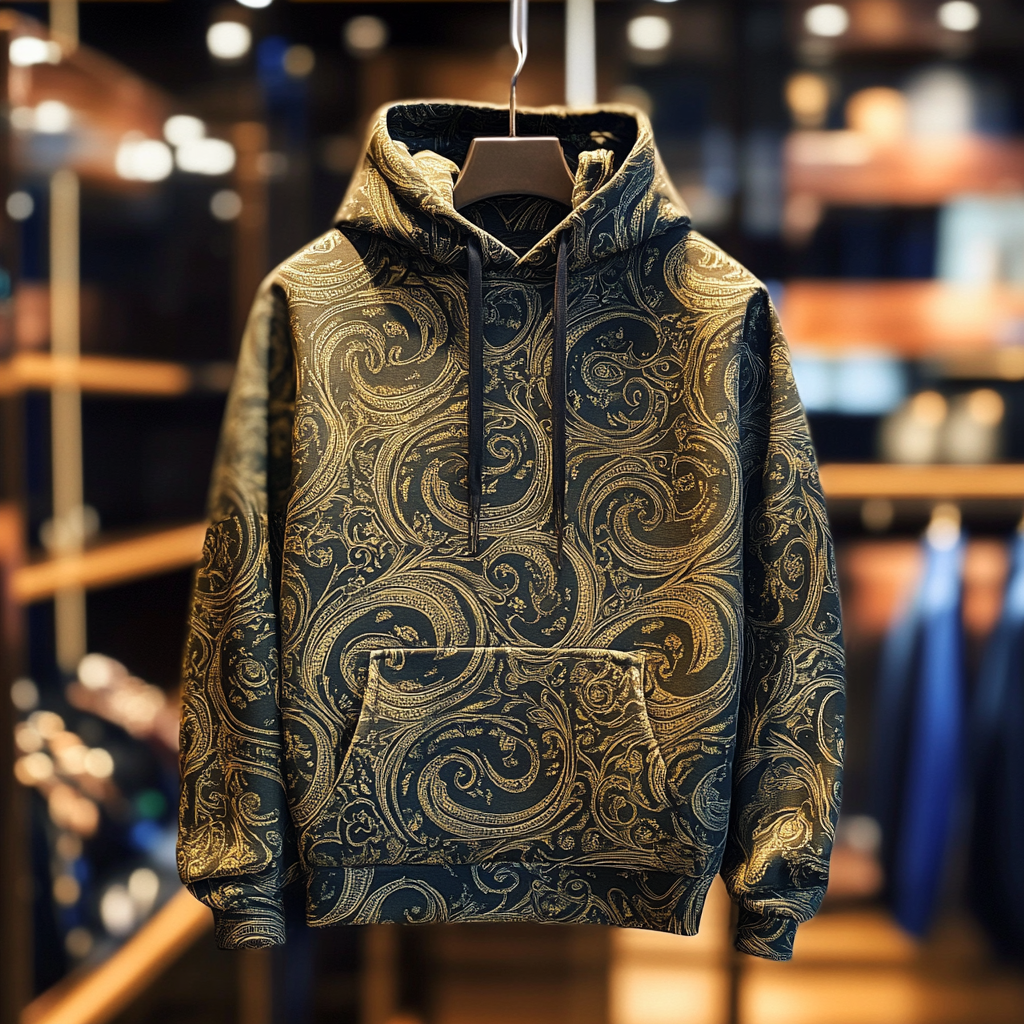 Paisley Art Print Hoodie Men
