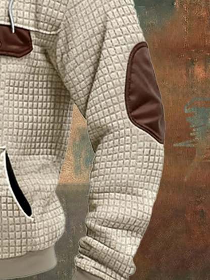 Men's Vintage Suede and Leather Multi-Pocket Outdoor Jacket