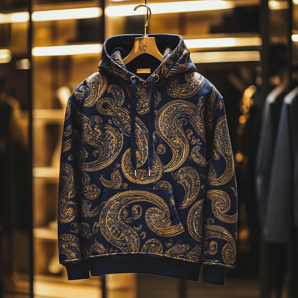 Paisley Art Print Hoodie Men