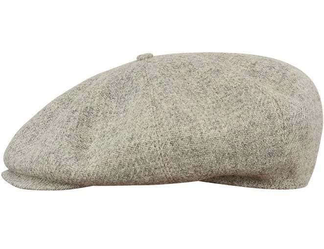 Scottish Harris Tweed 8 Panels Man Cap Light GRAY
